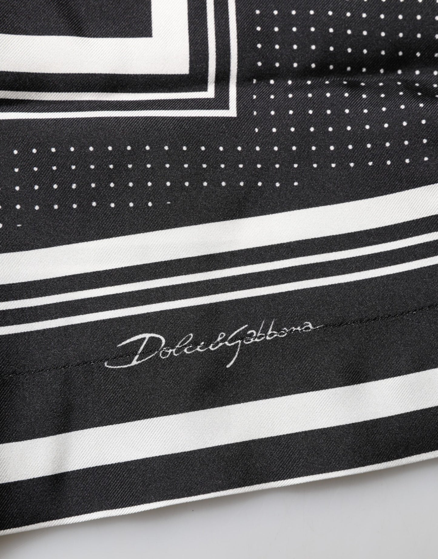 Dolce & Gabbana Black White Stripe Dot Print Casual Polo Shirt