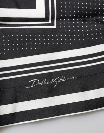 Dolce & Gabbana Black White Stripe Dot Print Casual Polo Shirt