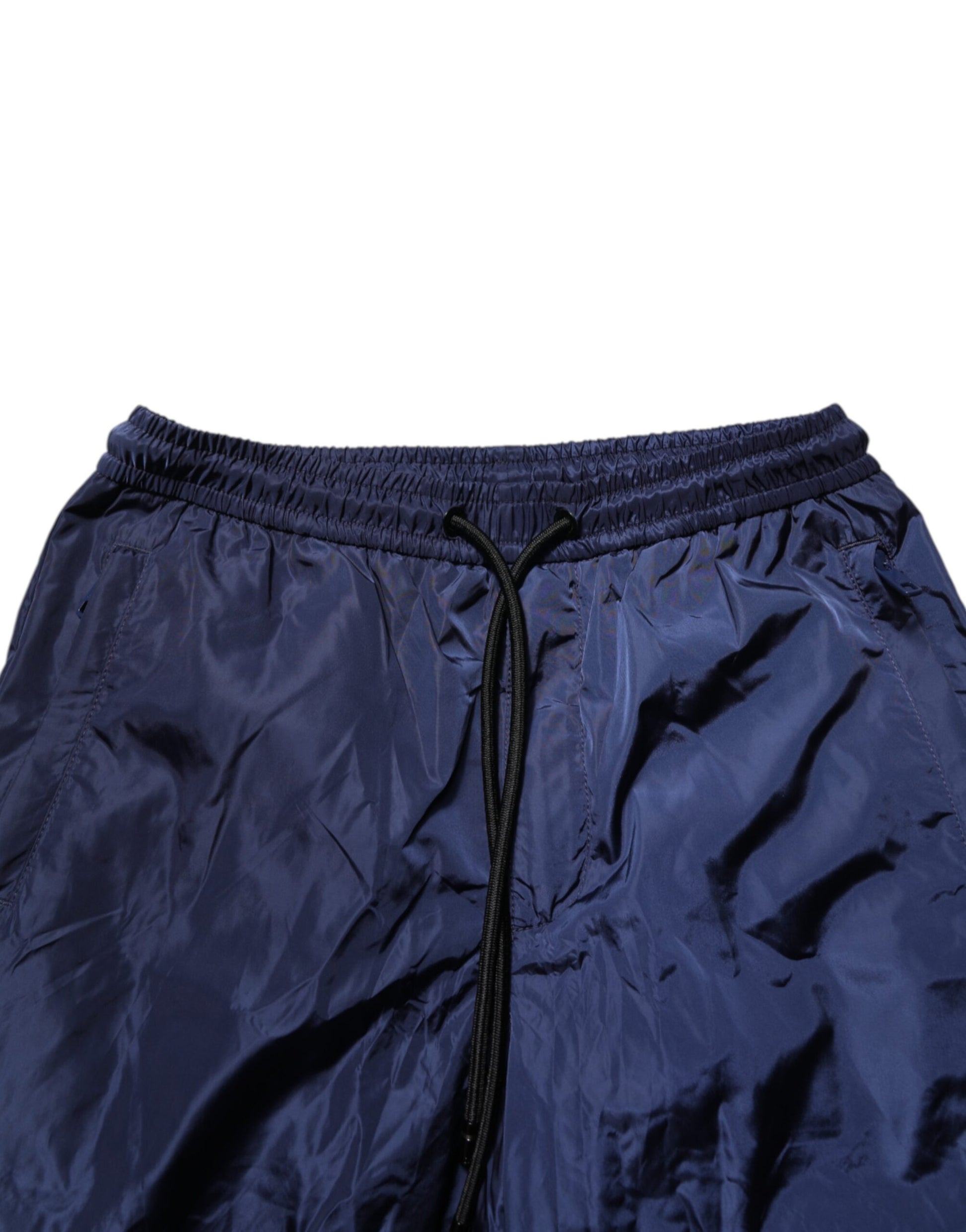 Dolce & Gabbana Blue Nylon Straight Jogger Sweatpants