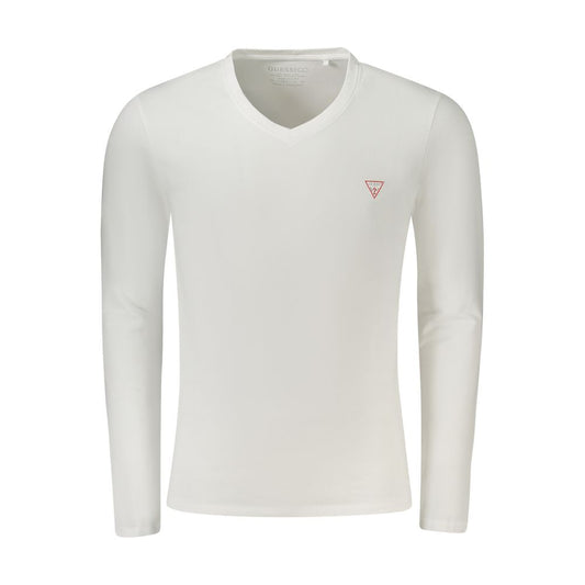 Guess Jeans White Cotton Long Sleeve T-Shirt