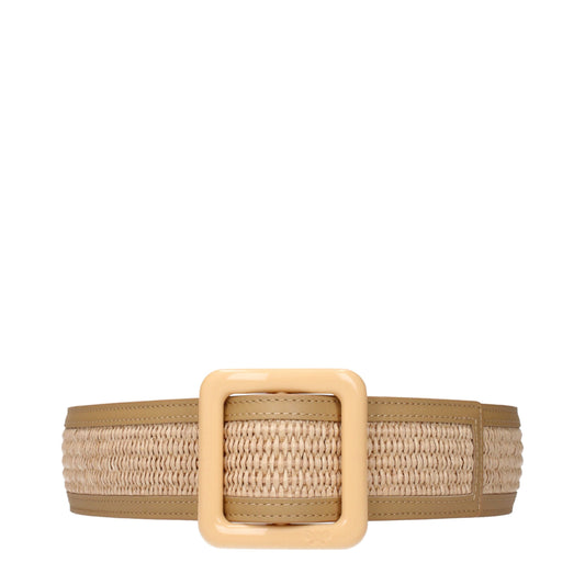Max Mara Beige Raffia Regular Belt