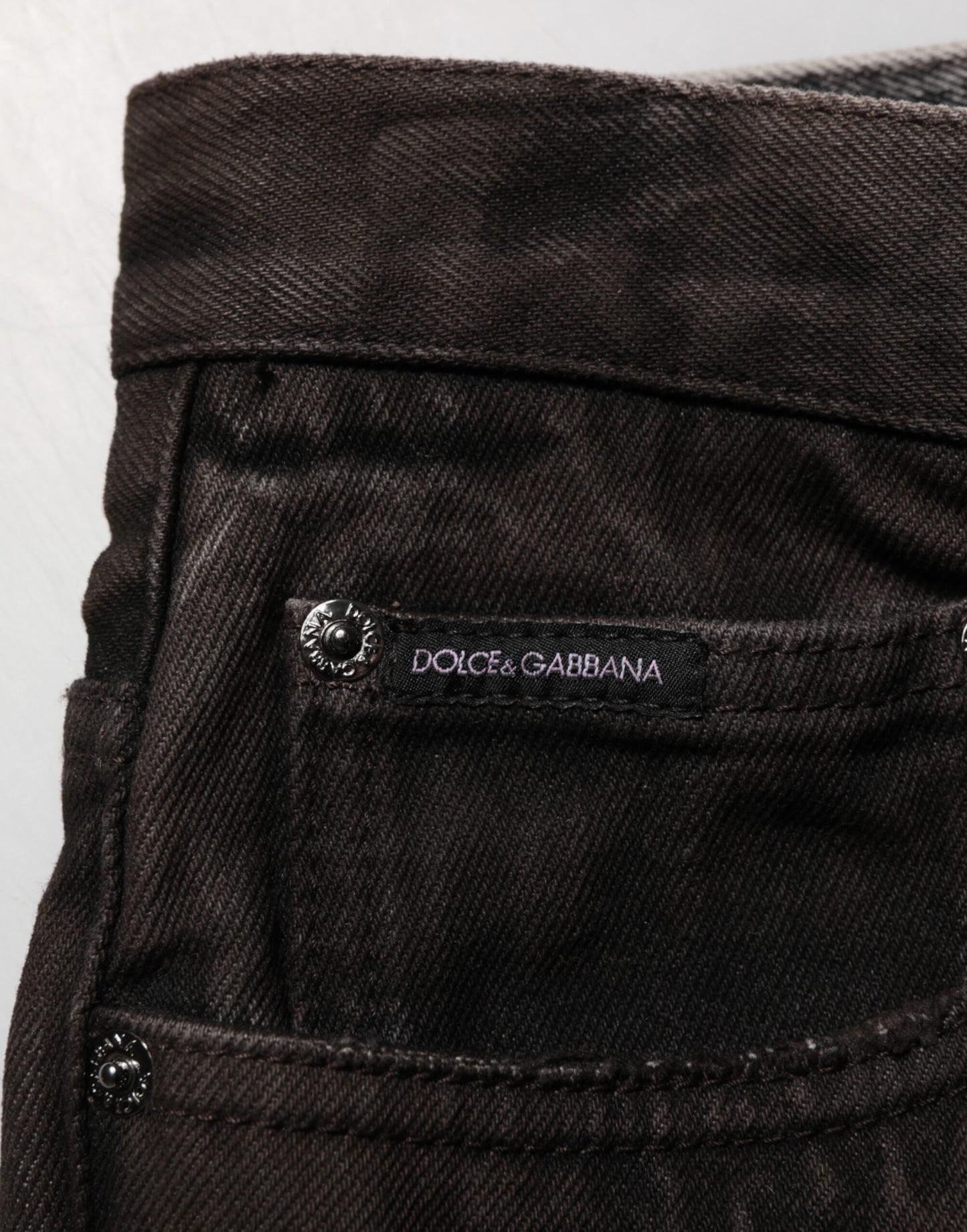 Dolce & Gabbana Black Cotton Tattered Denim Bermuda Shorts