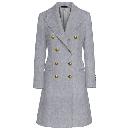 Loro Piana Made in Italy Gray Wool Coat for Women