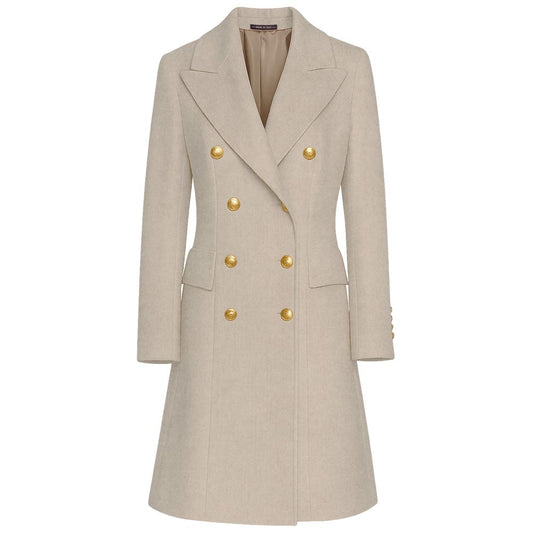 Loro Piana Made in Italy Beige Wool Coat for Women