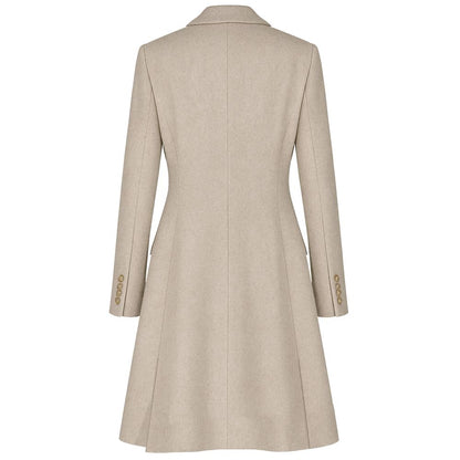 Loro Piana Made in Italy Beige Wool Coat for Women