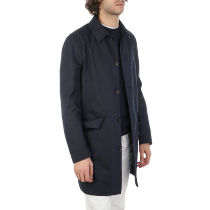 Aquascutum Blue Cotton Jacket - Men's Raincoat