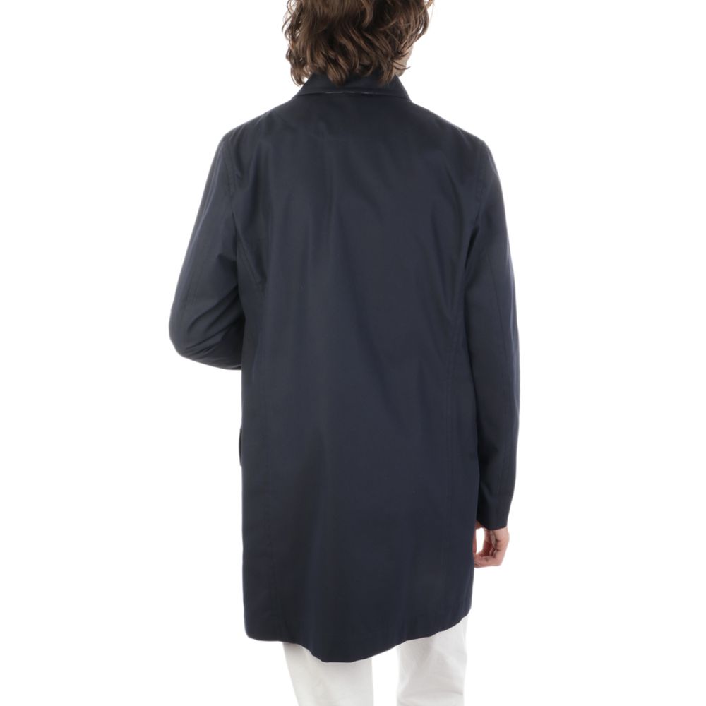 Aquascutum Blue Cotton Jacket - Men's Raincoat