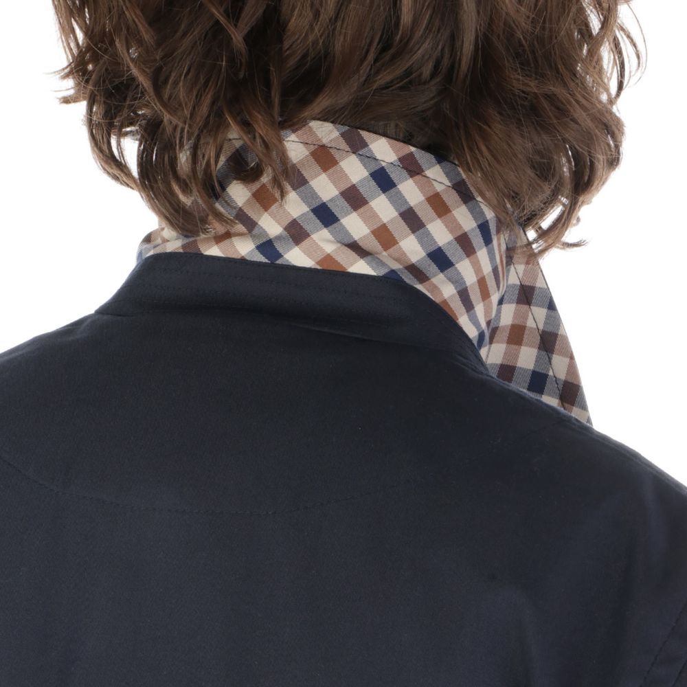 Aquascutum Blue Cotton Jacket - Men's Raincoat