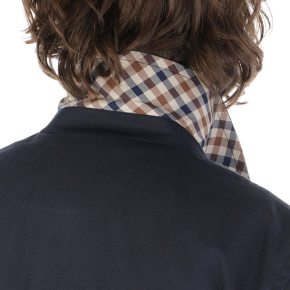 Aquascutum Blue Cotton Jacket - Men's Raincoat