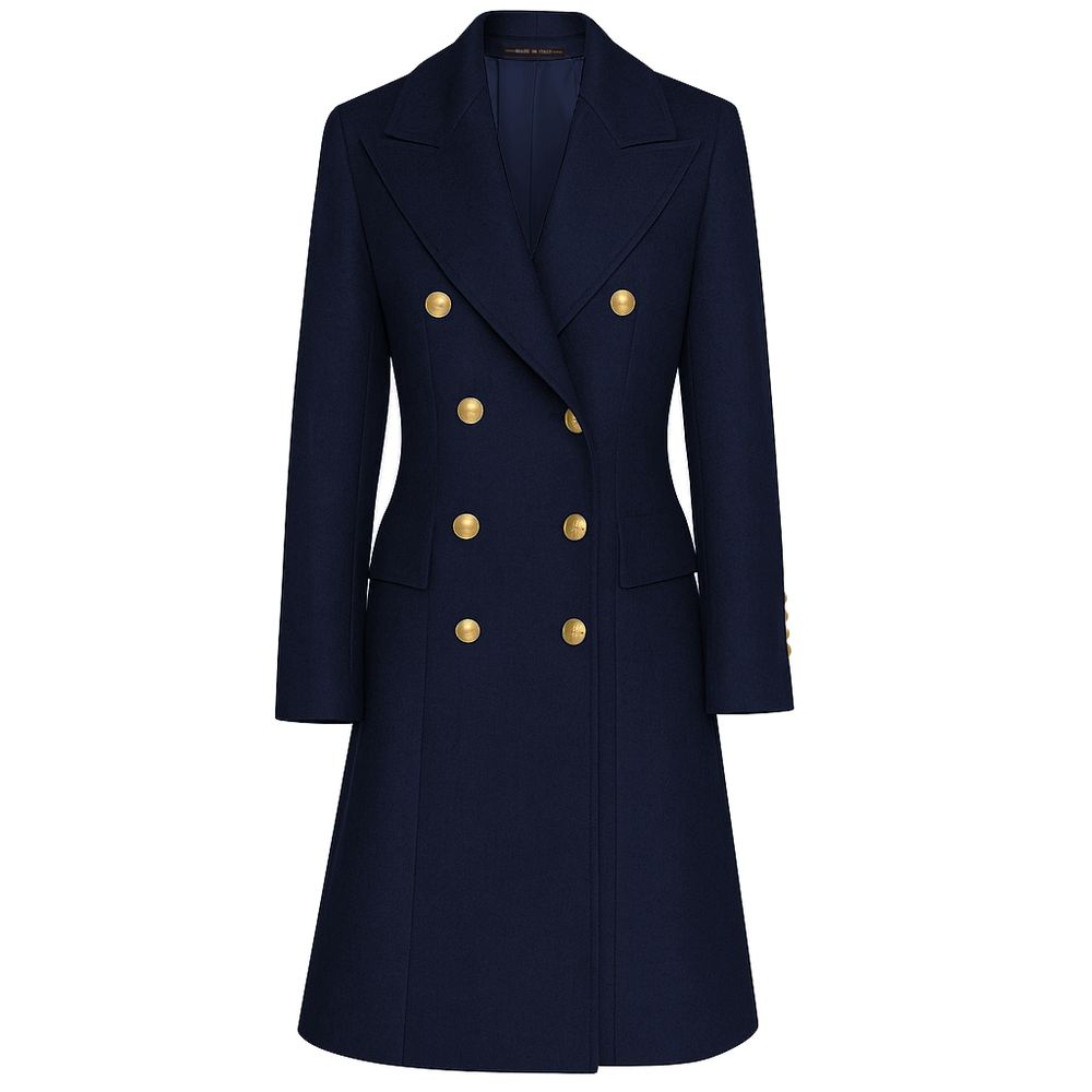 Loro Piana Made in Italy Women's Blue Wool Coat