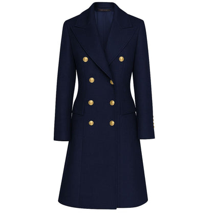 Loro Piana Made in Italy Women's Blue Wool Coat