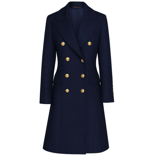 Loro Piana Made in Italy Women's Blue Wool Coat