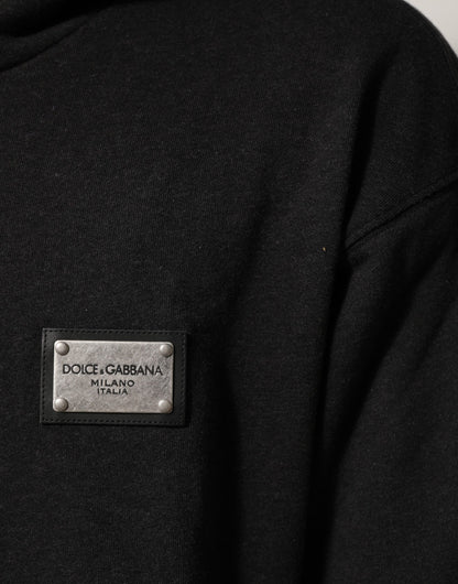 Dolce & Gabbana Black Logo Full-Zip Hooded Sweatshirt