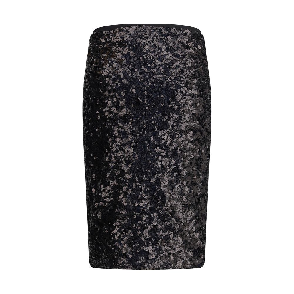 PINKO Pappacieca Black Sequin Pencil Skirt