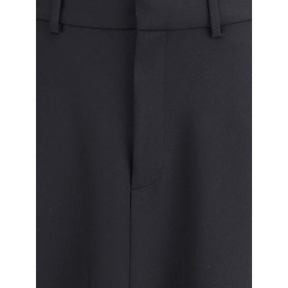 Balenciaga Black Virgin Wool Godet Maxi Skirt