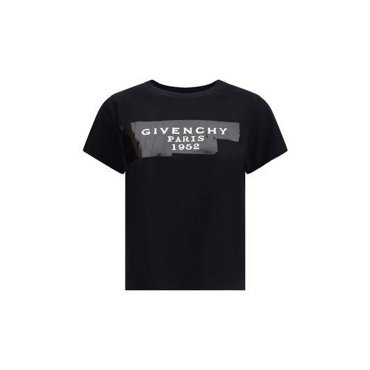 Givenchy Cotton T-shirt with Print - Black Givenchy Tape