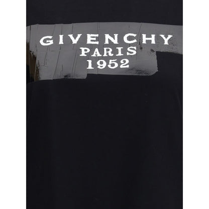 Givenchy Cotton T-shirt with Print - Black Givenchy Tape