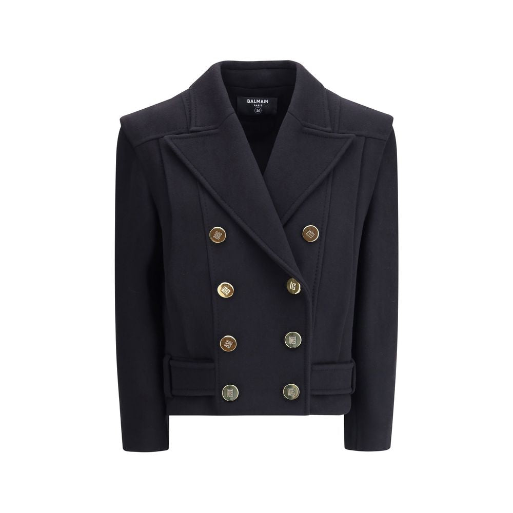 Balmain Wool Double-breasted Coat - A Symphony of Sophistication and Modern Elegance