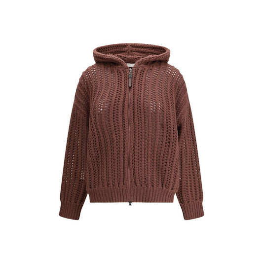 Brunello Cucinelli Balloon Net Embroidery Cardigan