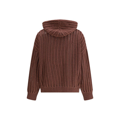 Brunello Cucinelli Balloon Net Embroidery Cardigan
