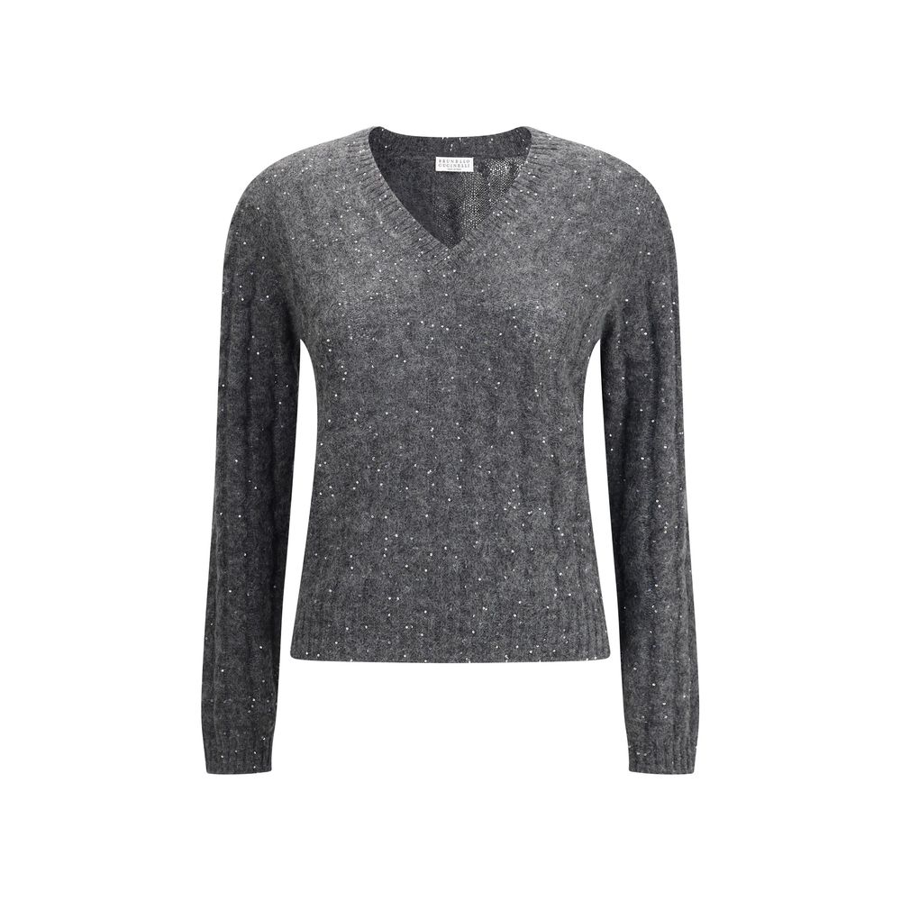Brunello Cucinelli Dazzling Cable Sweater in Mohair, Cotton and Wool