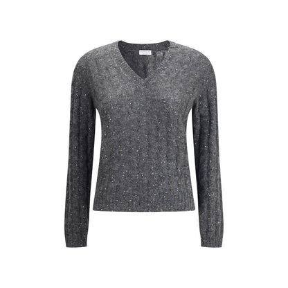 Brunello Cucinelli Dazzling Cable Sweater in Mohair, Cotton and Wool