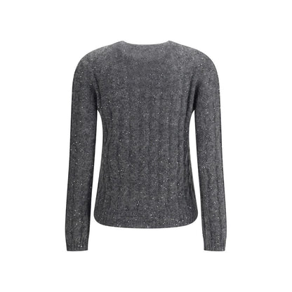 Brunello Cucinelli Dazzling Cable Sweater in Mohair, Cotton and Wool
