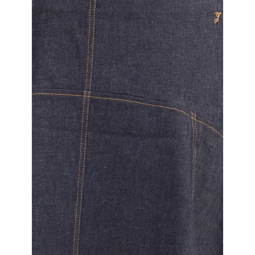 Jacquemus Flared Denim Midi Skirt