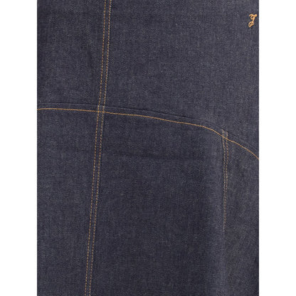 Jacquemus Flared Denim Midi Skirt