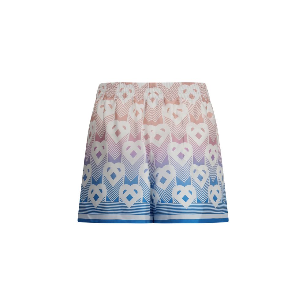Casablanca Gradient Heart Monogram Silk Shorts