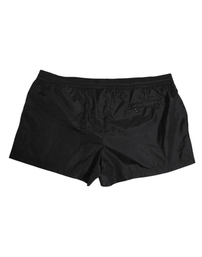 Dolce & Gabbana Black Logo Polyester Beachwear Shorts