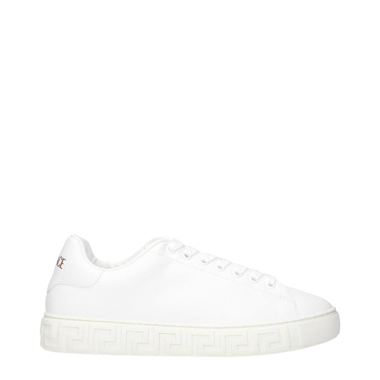 Versace White Leather Low Tops - Luxe Sneakers for Bold Style