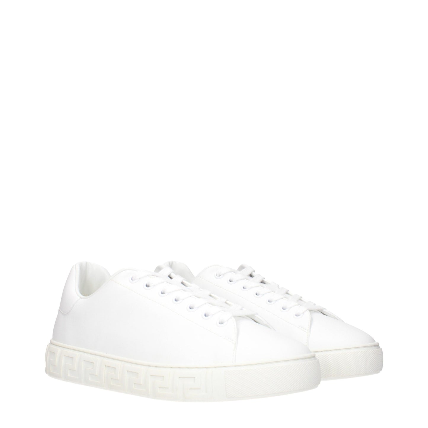 Versace White Leather Low Tops - Luxe Sneakers for Bold Style