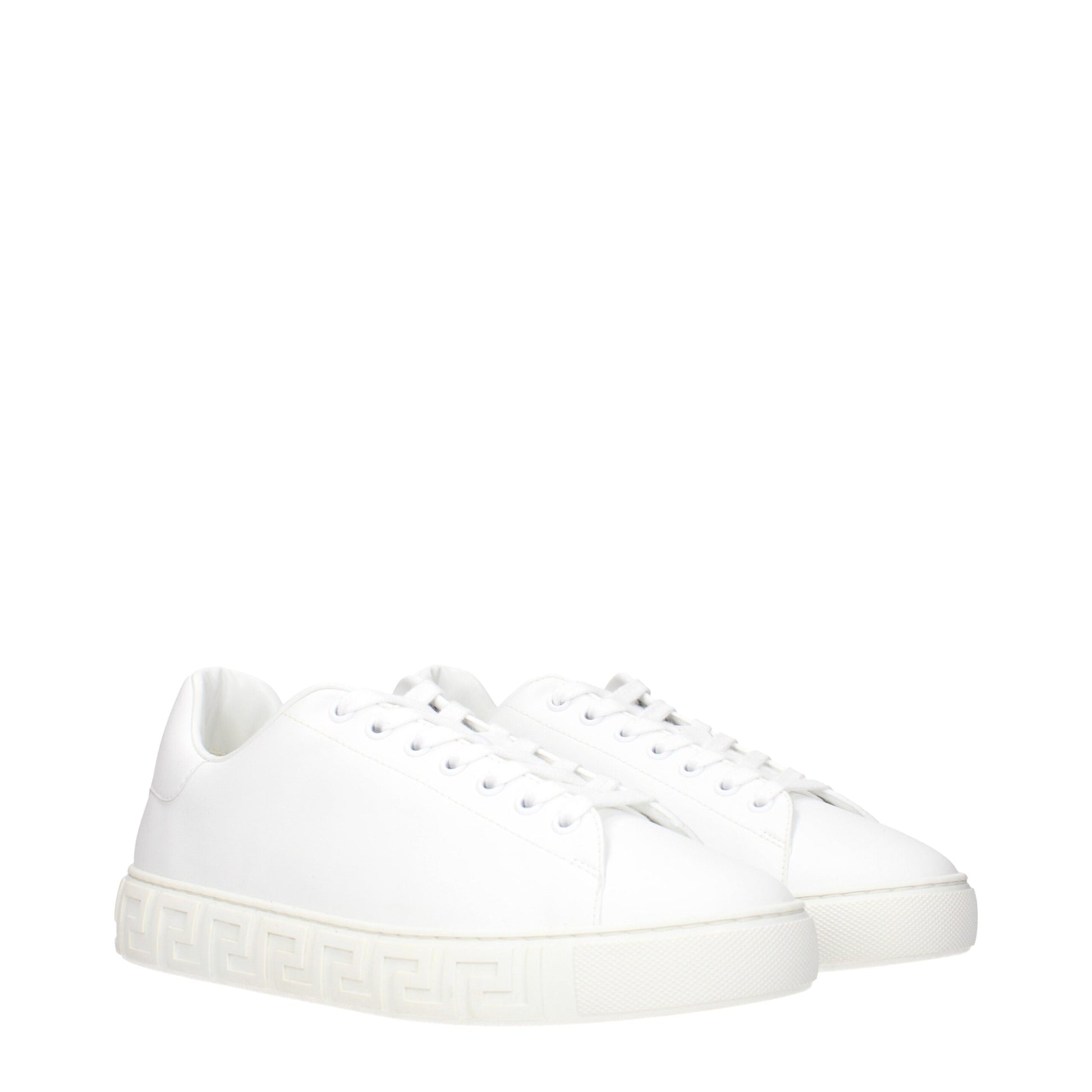 Versace White Leather Low Tops - Luxe Sneakers for Bold Style