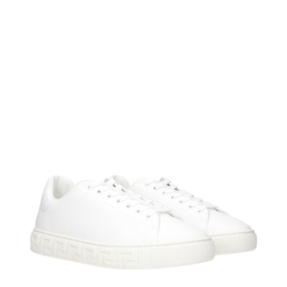 Versace White Leather Low Tops - Luxe Sneakers for Bold Style
