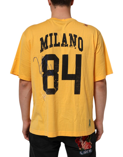 Dolce & Gabbana Yellow Secret Garden Floral Cotton Crew Neck T-shirt