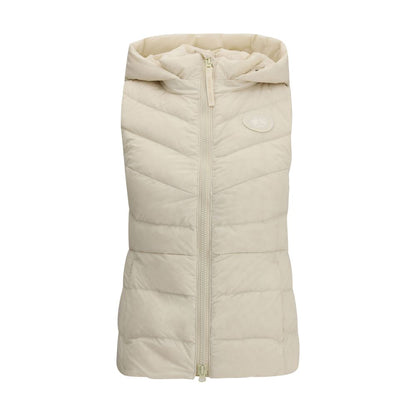 Canada Goose White Hooded Zip-Up Clair Gilet Vest for Women