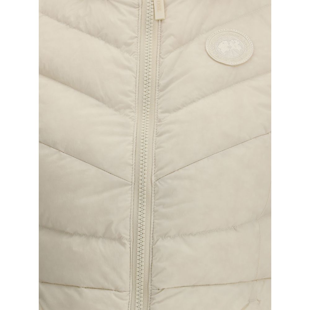 Canada Goose White Hooded Zip-Up Clair Gilet Vest for Women
