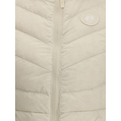 Canada Goose White Hooded Zip-Up Clair Gilet Vest for Women