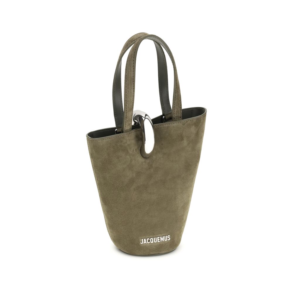 Jacquemus Khaki Asymmetric The Bambola Bucket Bag