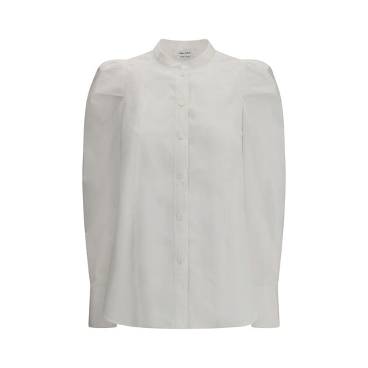 Alexander McQueen Women's White Shirt with Mandarin Collar