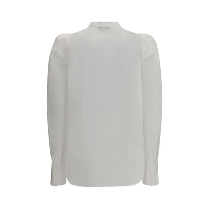 Alexander McQueen Women's White Shirt with Mandarin Collar