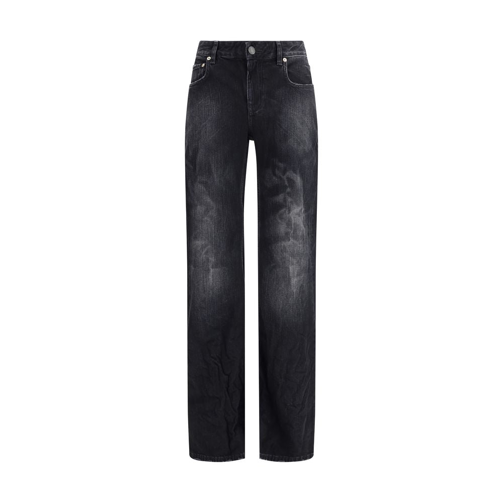 Balenciaga Black Wide-leg Cotton Jeans for Women