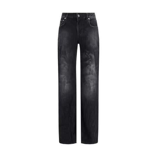 Balenciaga Black Wide-leg Cotton Jeans for Women