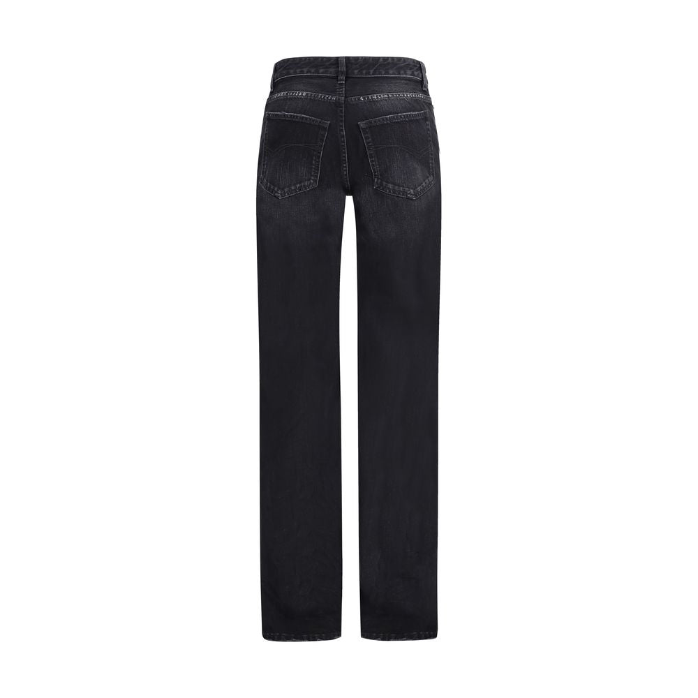 Balenciaga Black Wide-leg Cotton Jeans for Women