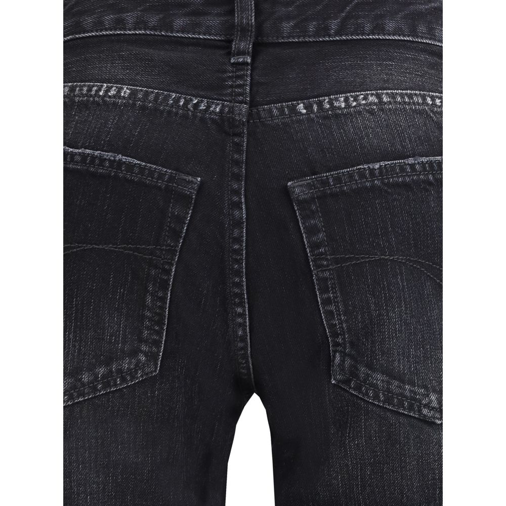 Balenciaga Black Wide-leg Cotton Jeans for Women