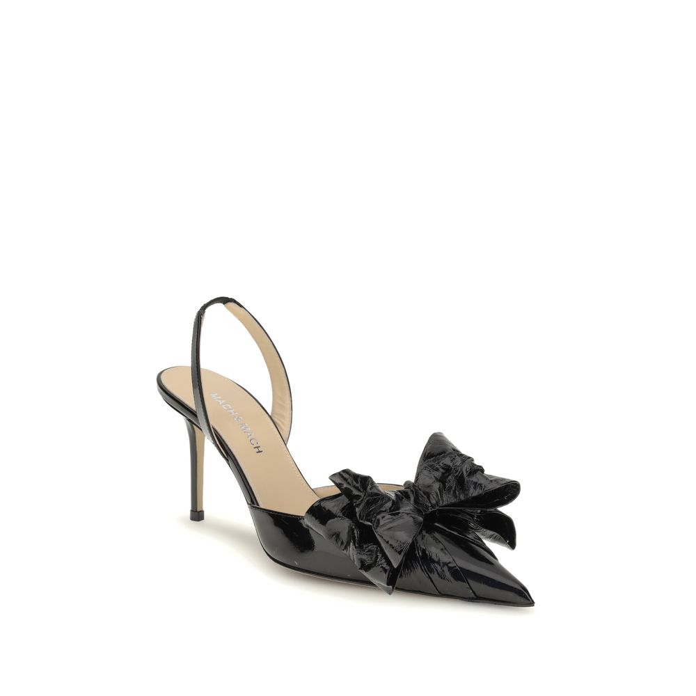 MACH & MACH 'LE CADEAU' Wrapped Leather Slingbacks