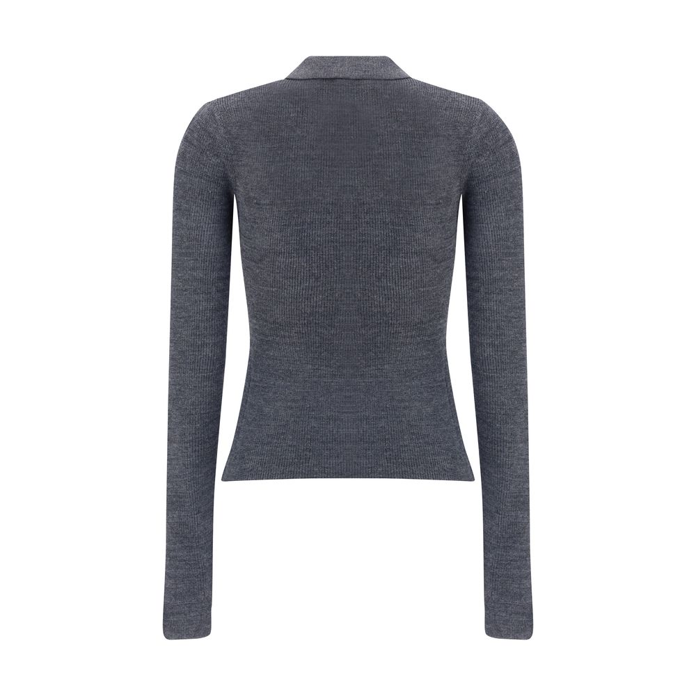 Ganni Rhombus Print Polo Sweater