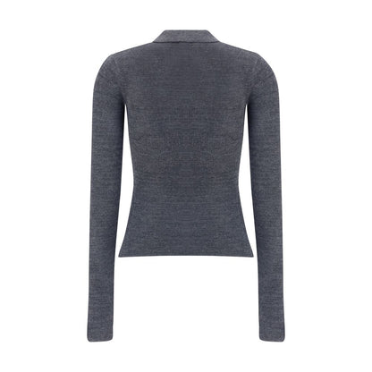 Ganni Rhombus Print Polo Sweater