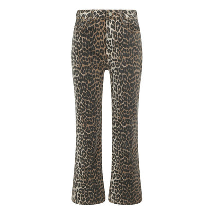 Ganni Animal Print Flare Pants